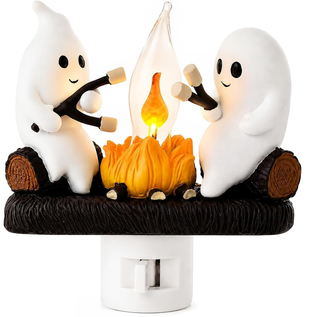 Ghost campfire night light with a flickering flame effect