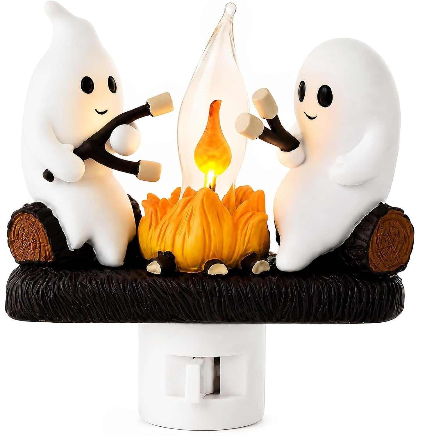 Ghost campfire night light with a flickering flame effect