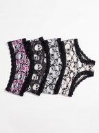 Gothic skull lace panties 4 pack on a white background