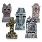 Halloween foam RIP tombstone 5-pack on a white background