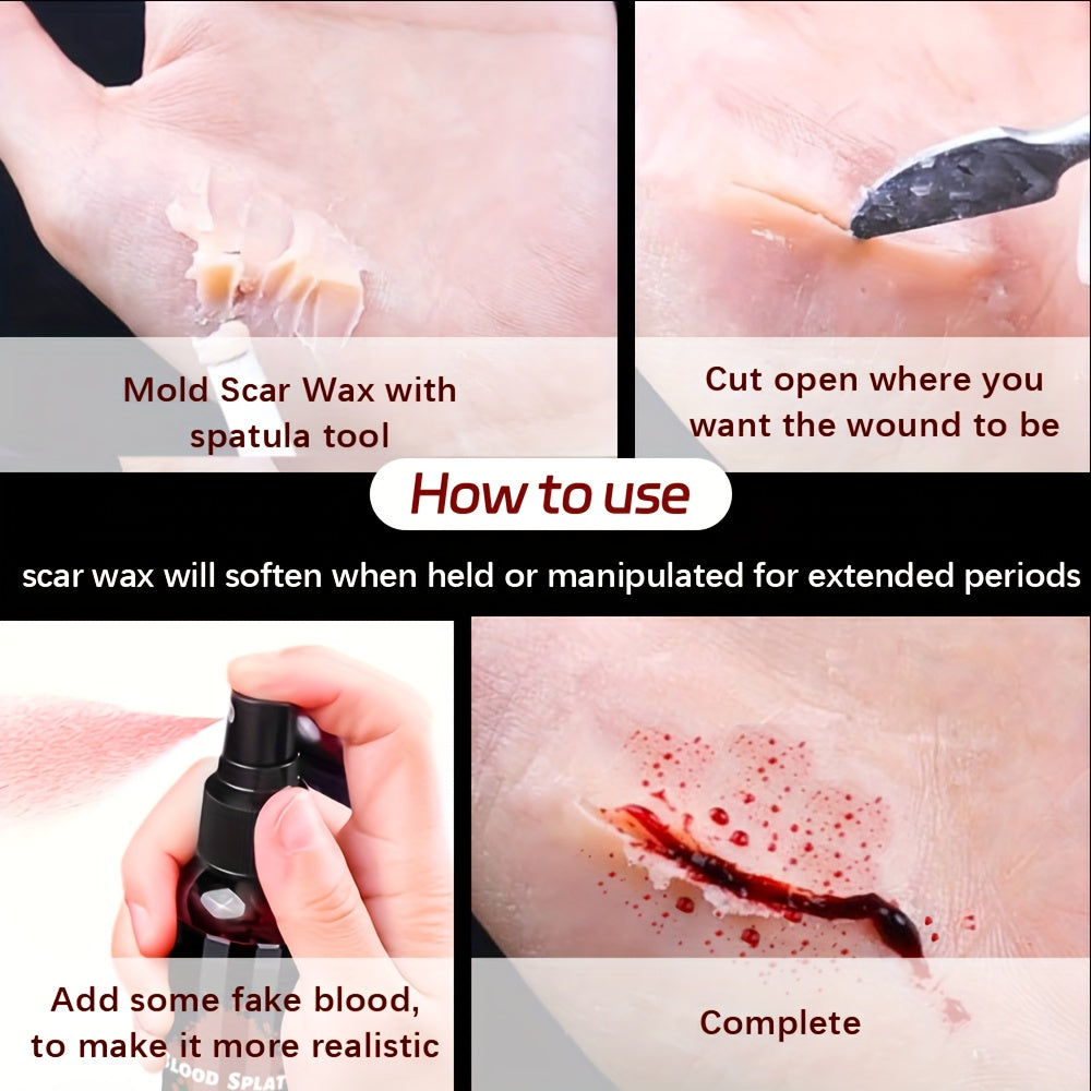 SFX makeup kit fake blood gel and liquid latex bottles
