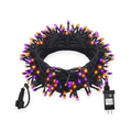 Purple and orange 33 ft Halloween string lights on a white background