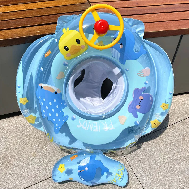 Swim ring seat section and leg openings