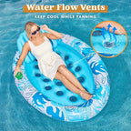 Side view of the inflatable lounger on the water