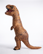 Inflatable T-Rex costume side profile with the tail