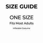 Supplier size graphic showing one size, fits most adults