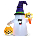 5 ft inflatable wizard ghost yard decoration on a white background