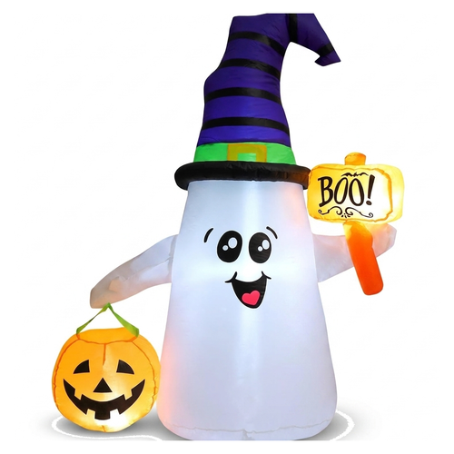 5 ft inflatable wizard ghost yard decoration on a white background