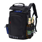 Insulated cooler backpack, front view