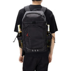 Insulated cooler backpack side view