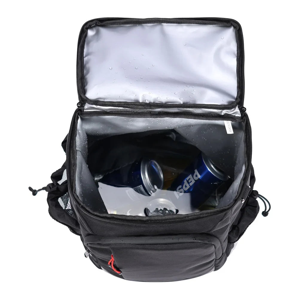 Insulated cooler backpack strap and buckle detail