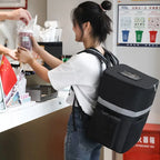 Cooler backpack shown open with the insulated lining