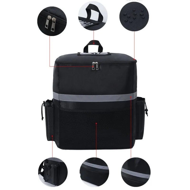 Cooler backpack packed with food containers