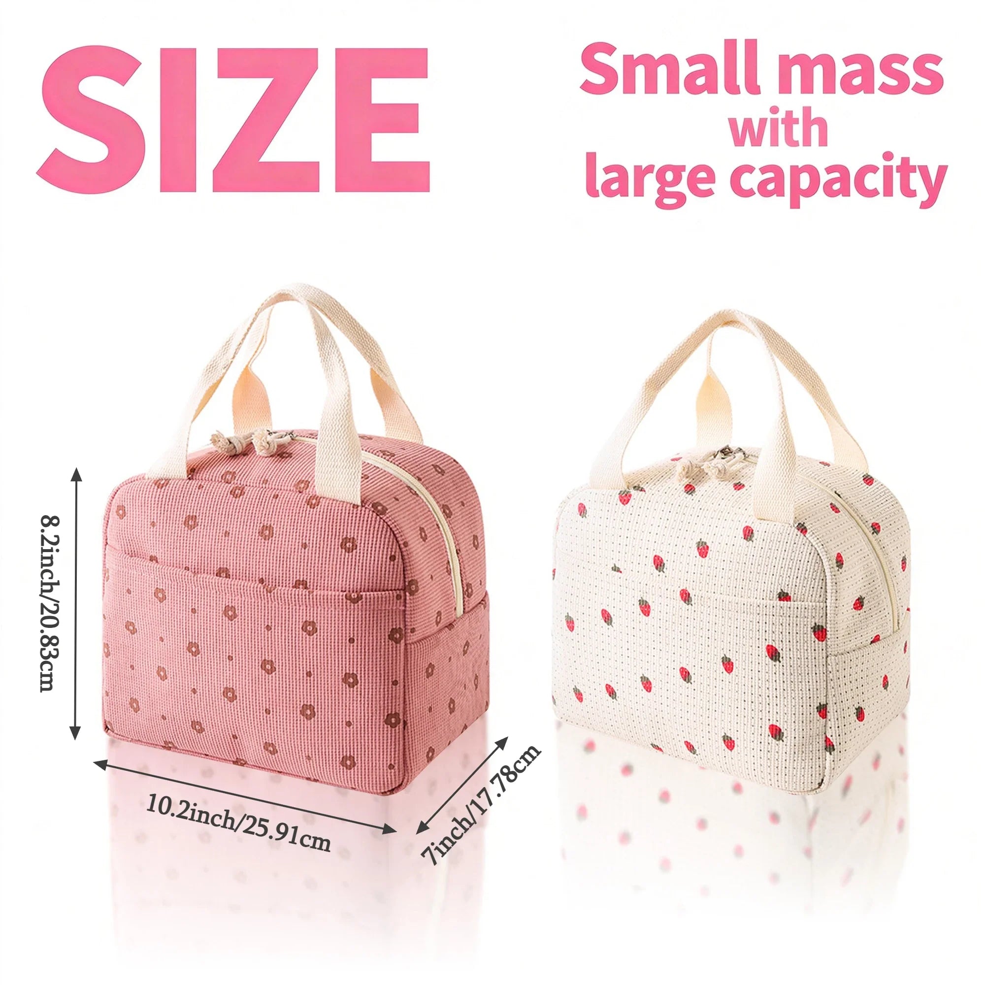 Insulated lunch bag, side view