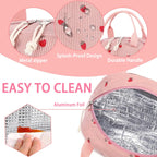 Insulated lunch bag, carry handle detail
