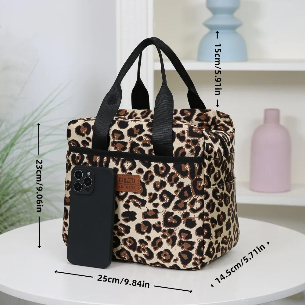 Lunch bag shown open with the insulated lining