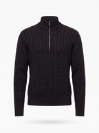 Quarter-zip pullover product shot on a white background