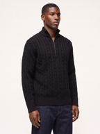 Three-quarter view showing the pullover fit