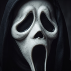 Close up of the latex skull mask bone texture and hollow eyes