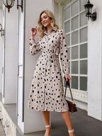Leopard print midi dress, side view