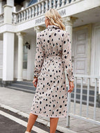 Leopard print midi dress, back view