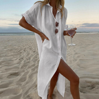 Side view of the lightweight beach summer dress