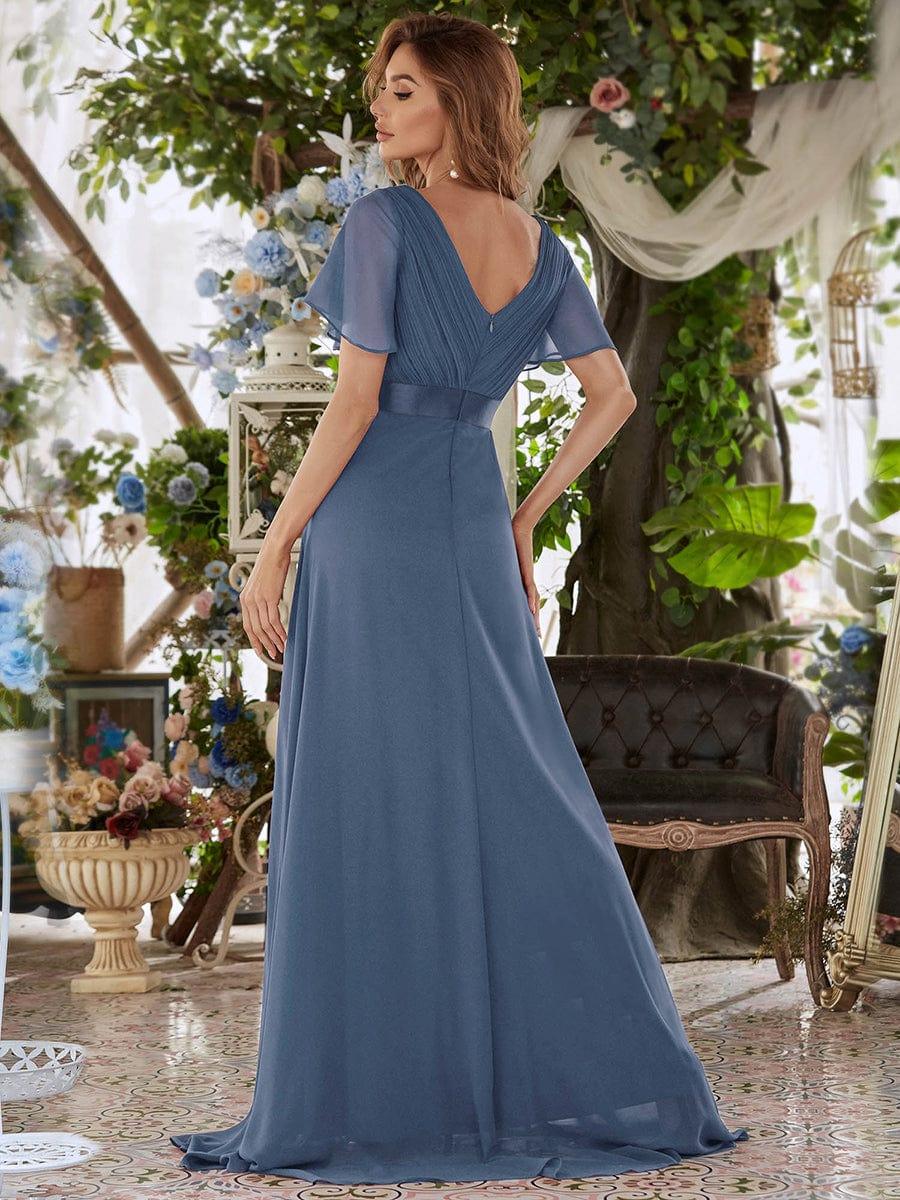 Chiffon bridesmaid dress empire waist detail