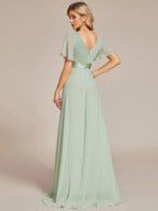 Chiffon bridesmaid dress skirt drape detail