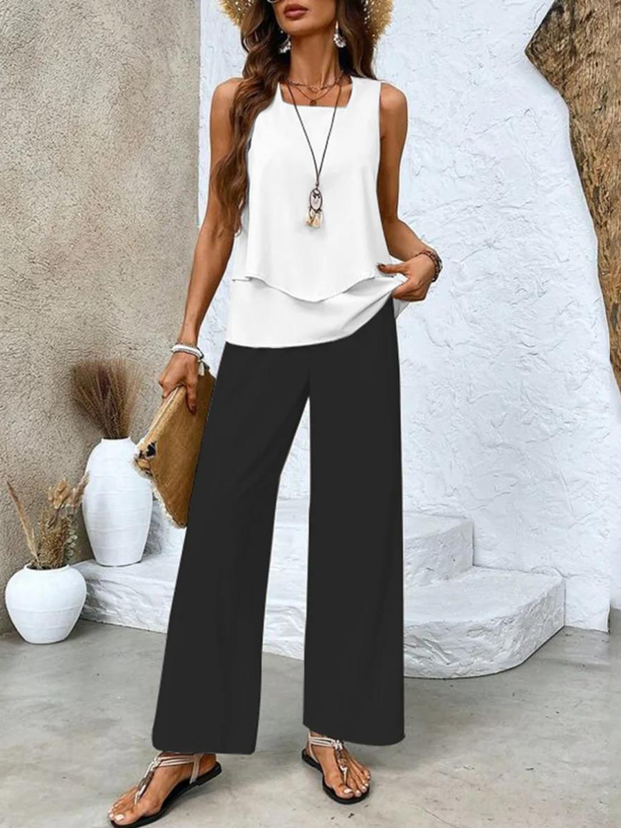 Black loungewear two piece set