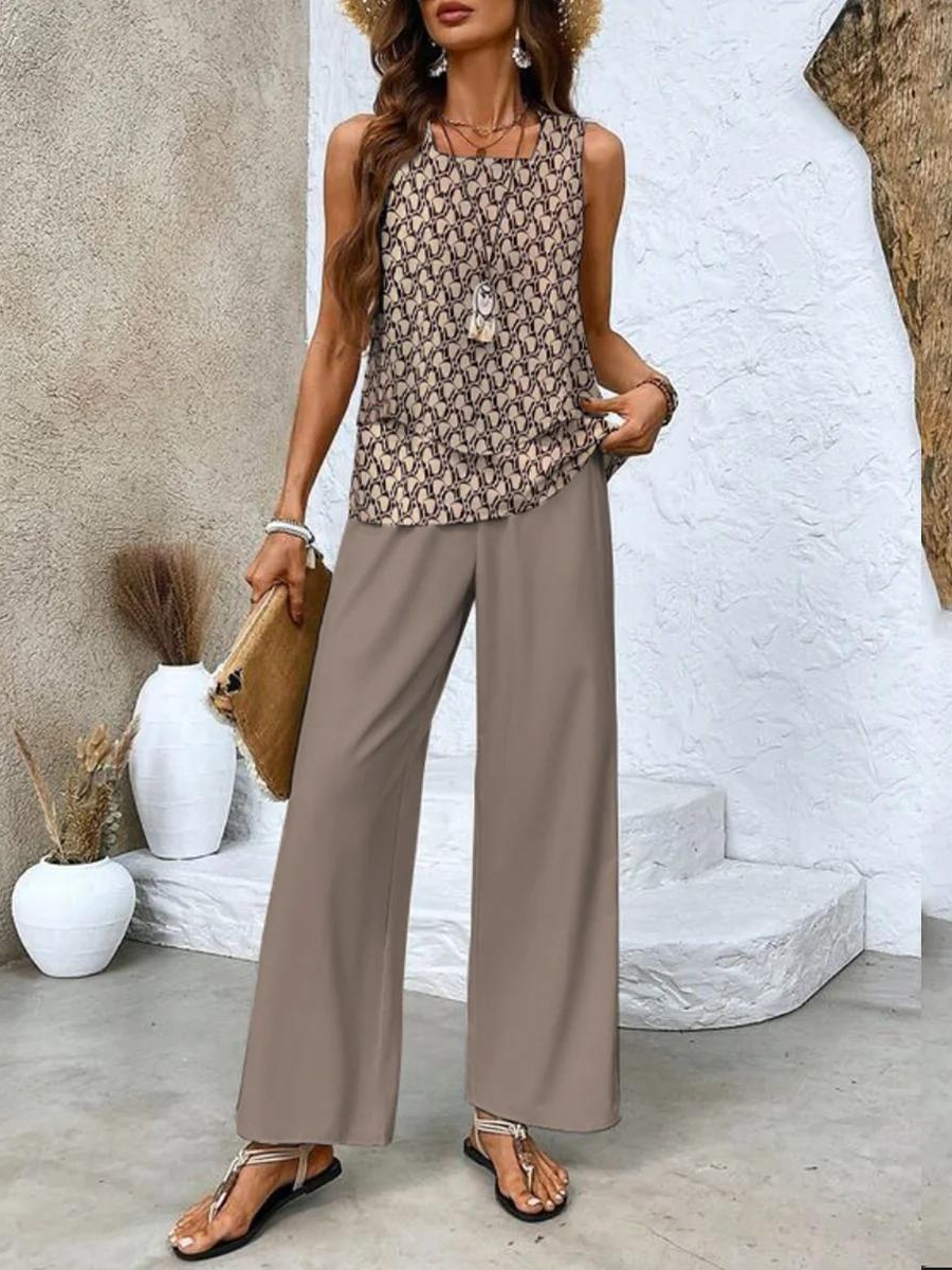 Brown loungewear two piece set