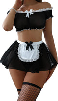 Maid costume lingerie set with stockings