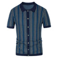 Men's chevron polo shirt in navy