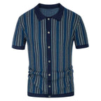 Men's chevron polo shirt in navy