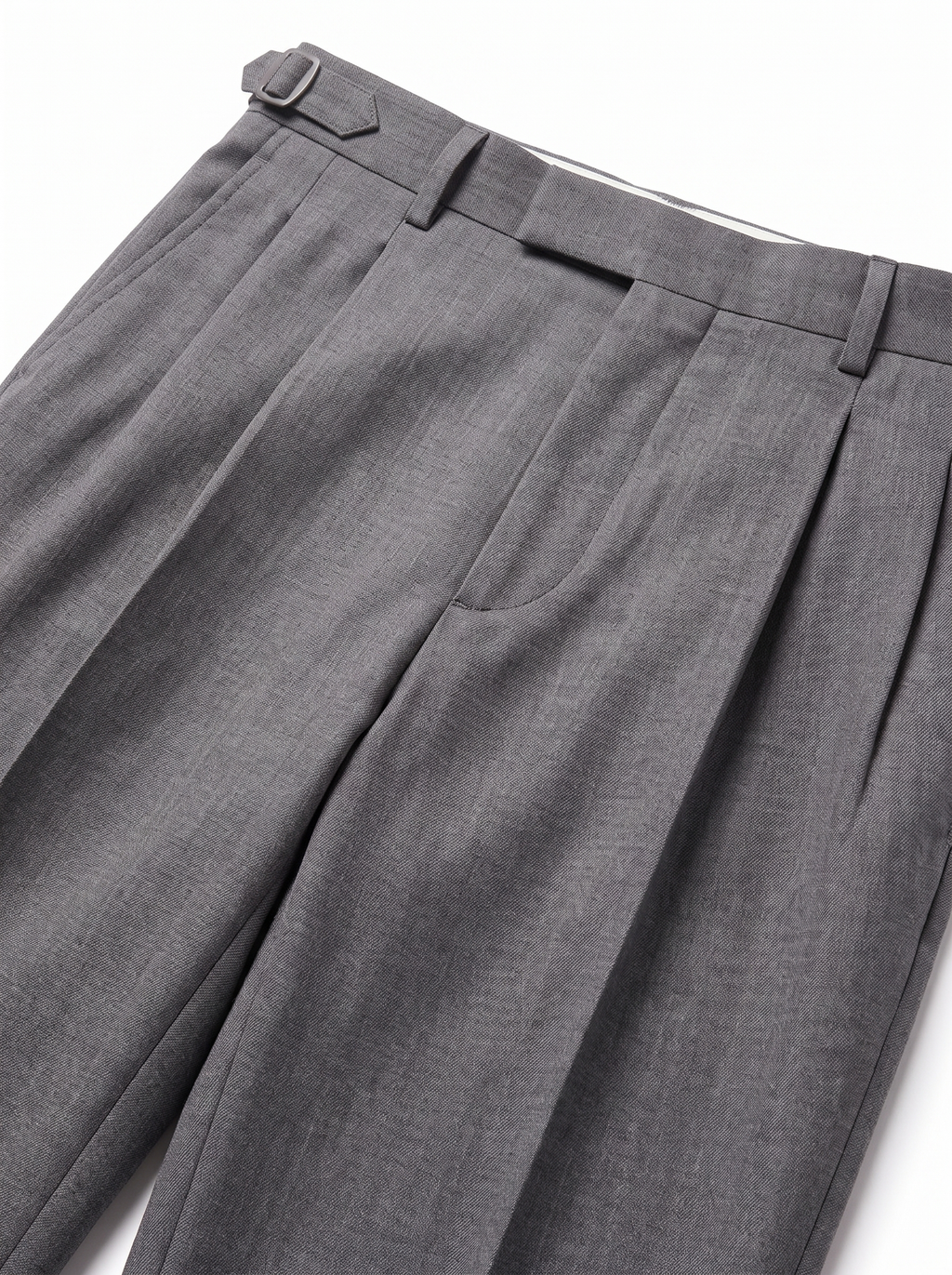 Pleat and centre crease close up detail