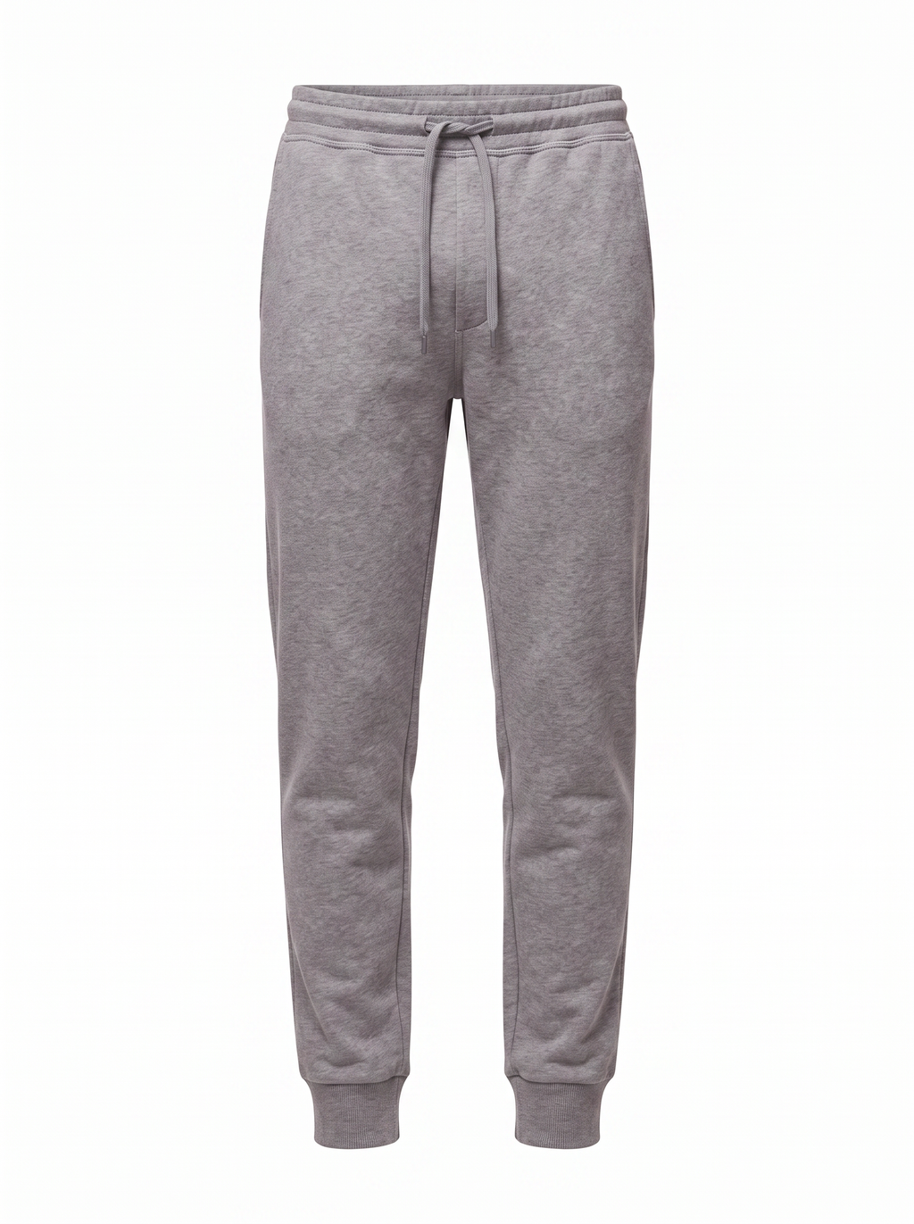 Grey sweatpants product shot on white background