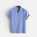 Men's linen polo shirt worn casually