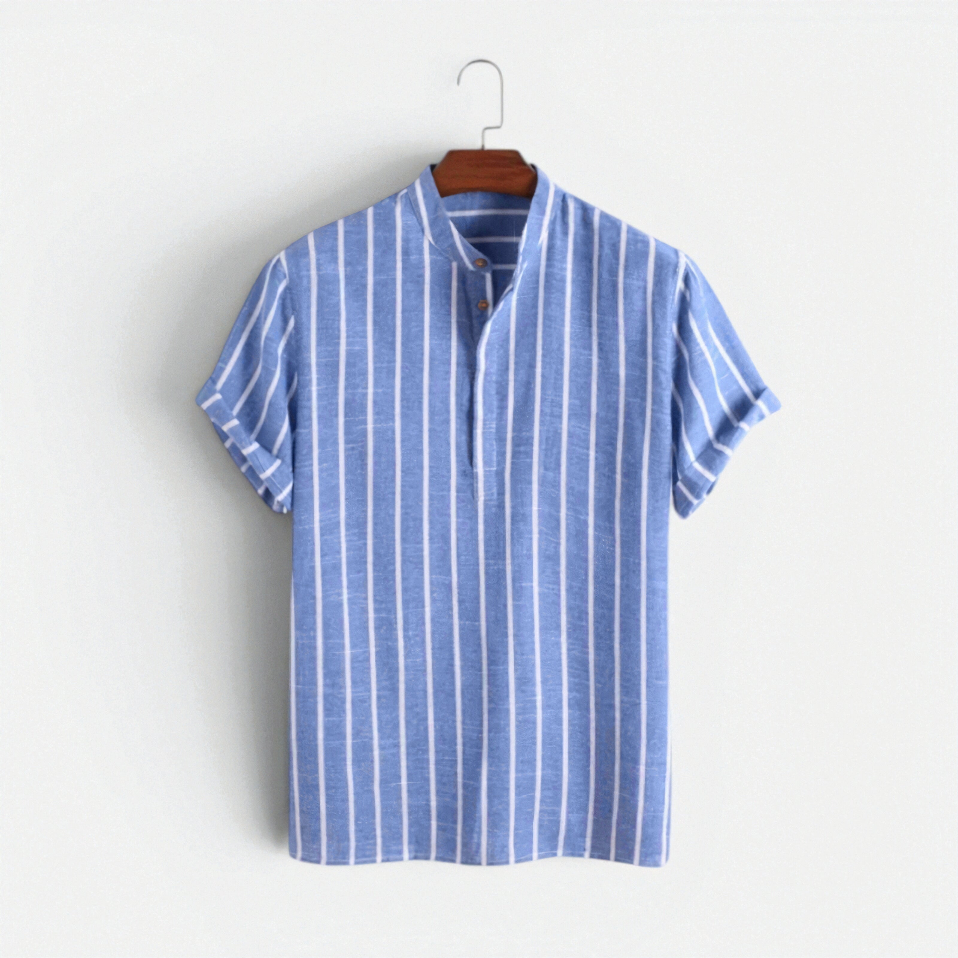 Men's linen polo shirt worn casually