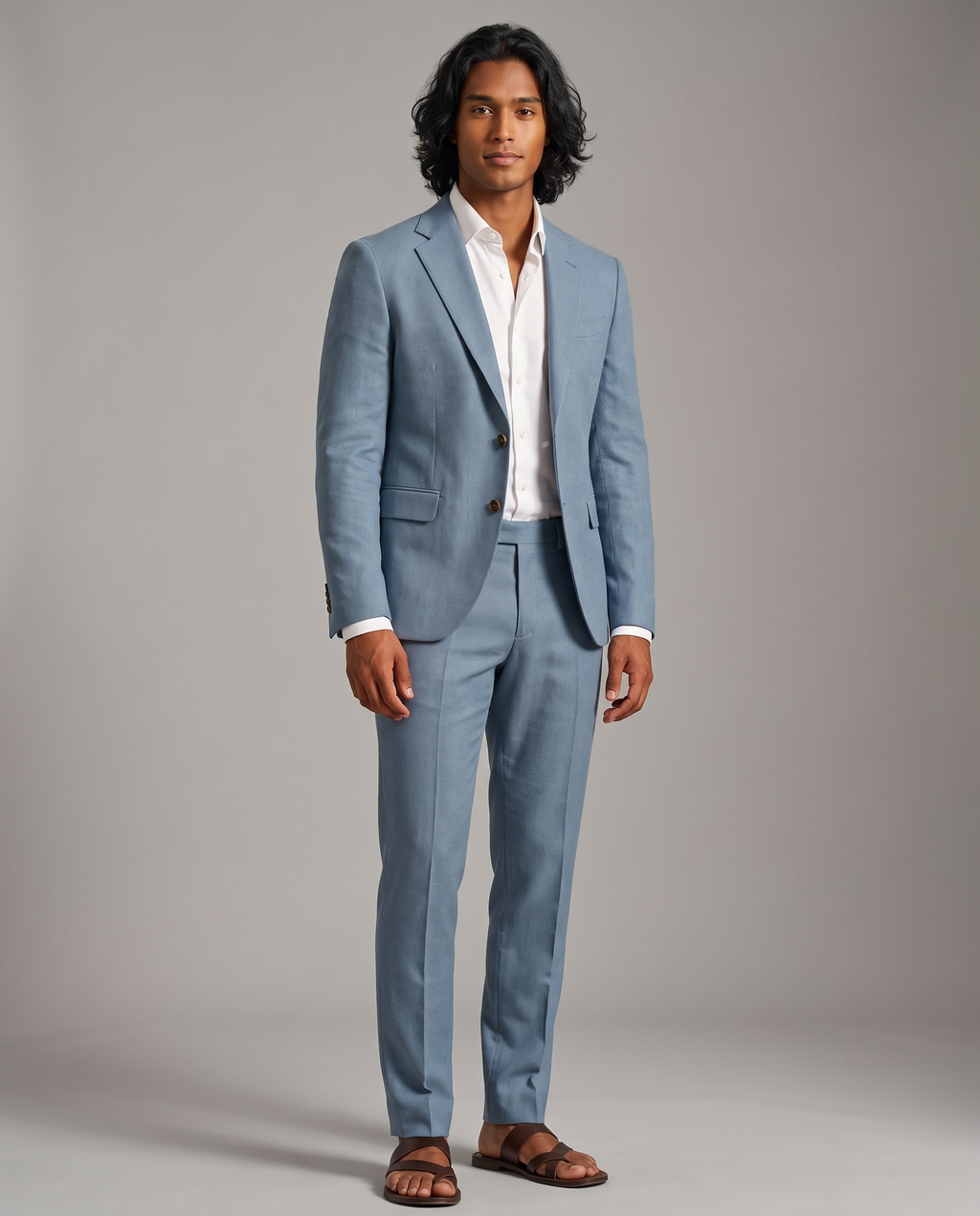 Men's linen suit jacket and trousers