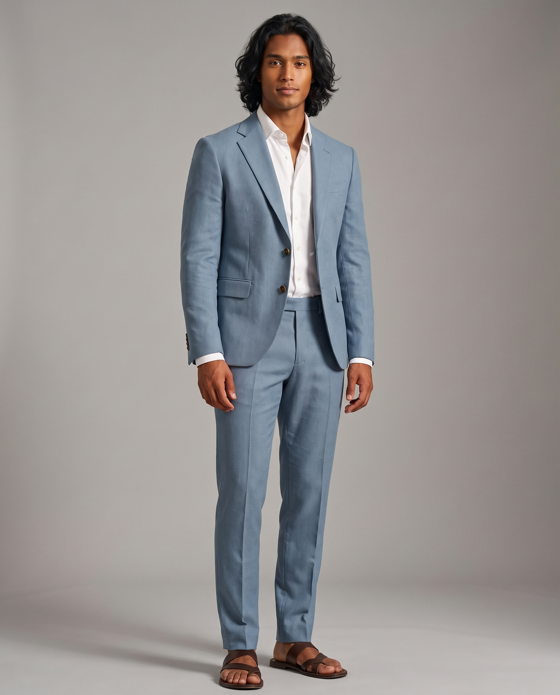 Men's linen suit jacket and trousers
