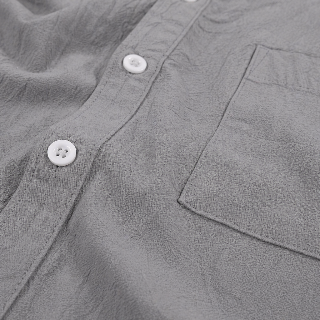 Men's linen two-piece summer set, styled view