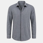 Men's linen shirt shown with a relaxed fit