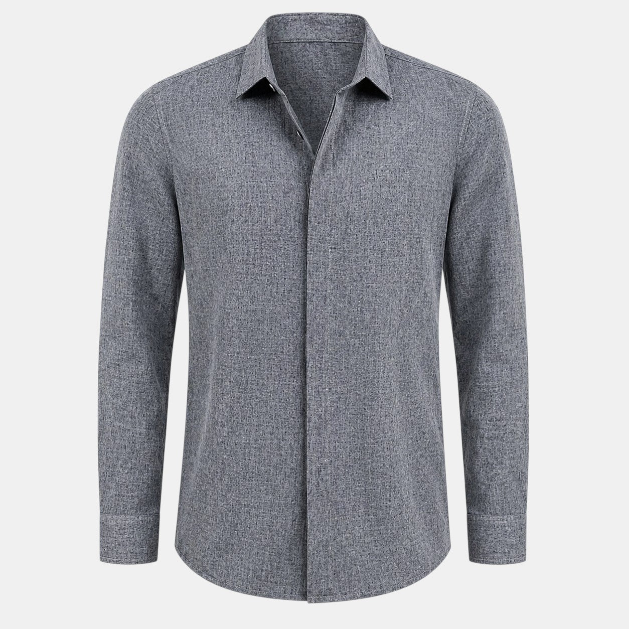 Men's linen shirt shown with a relaxed fit