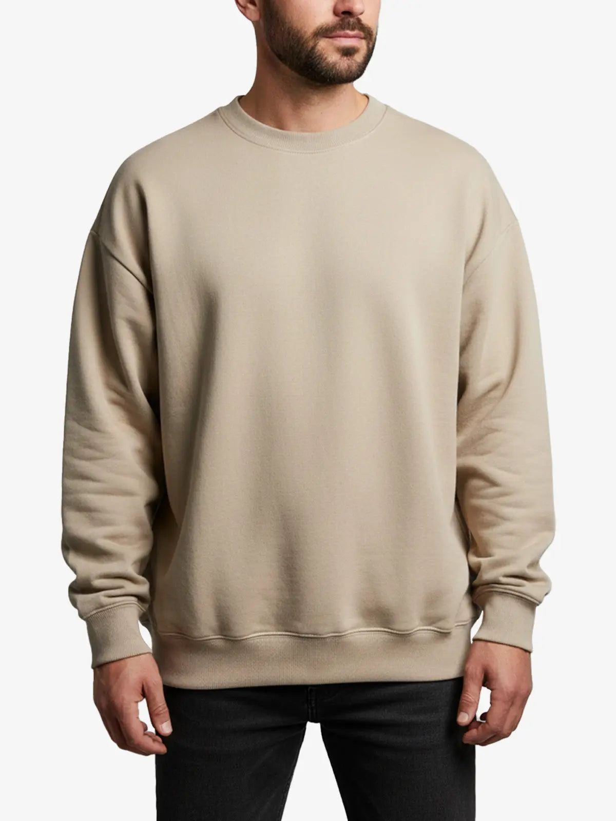 Men's oversized pullover hoodie, side view