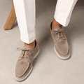 Men's slip-on loafers in beige, front view