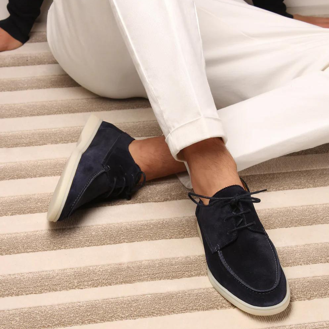 Men's slip-on loafers in black, pair styled for smart casual wear