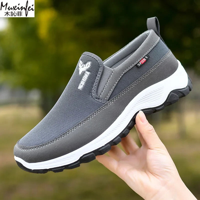 Men's knit slip-on sneaker, angled view