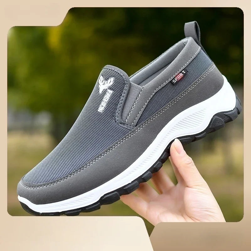 Men's knit slip-on sneaker, pair front view