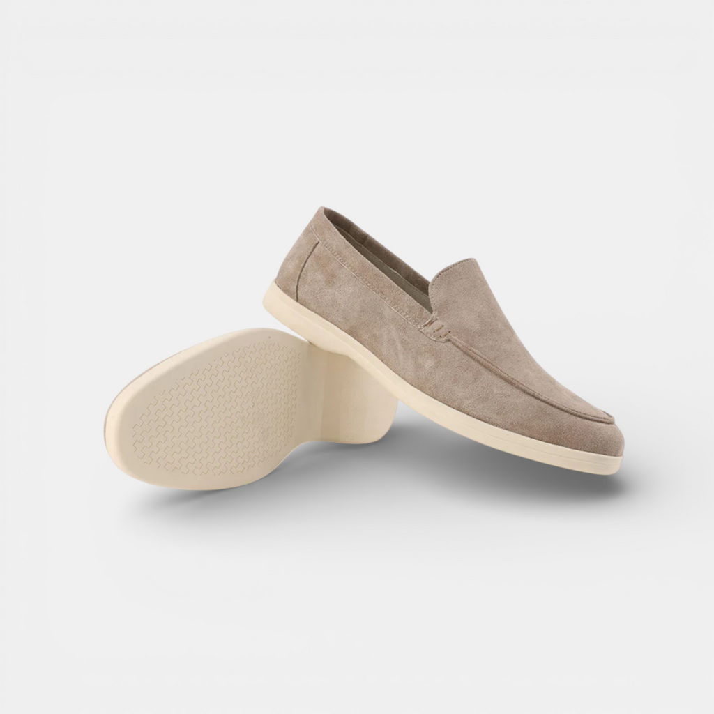 Men's suede slip-on loafers in Mocha