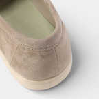 Men's suede slip-on loafers, side profile