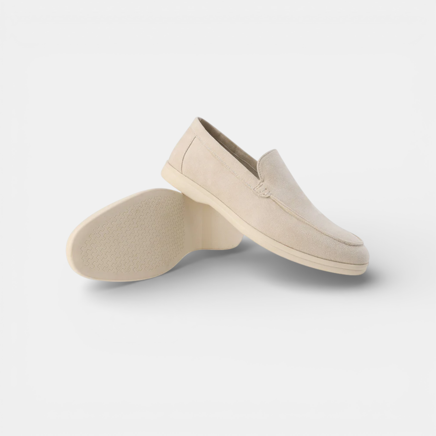 Men's suede slip-on loafers in Beige
